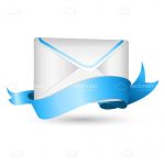 White Envelope with Blue Ribbon